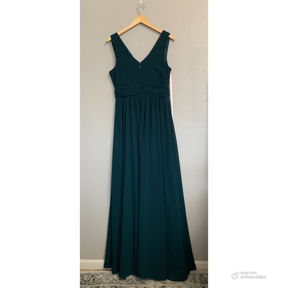 Lulus Large Thoughts of Hue Emerald Green Surplice Maxi Dress NWOT - Picture 8 of 17